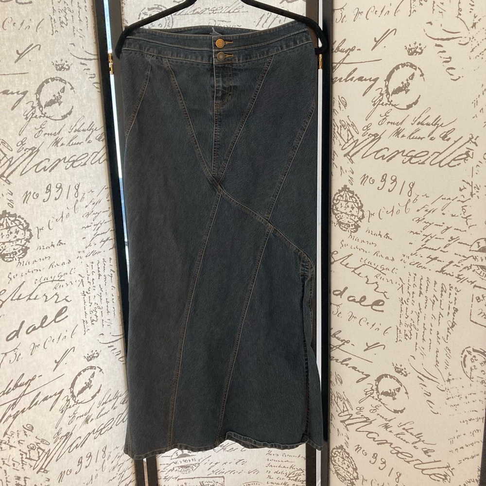 Bisou Bisou Straight Stylish Maxi Denim Skirt